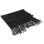 3-Piece Set: Pure Color Tassel Artificial Cashmere Shawl Soft Wrap
