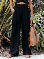 High-Waist Tailored Linen Trousers