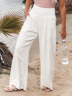 High-Waist Tailored Linen Trousers