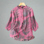 Vintage Cotton-Linen Button Down Blouse