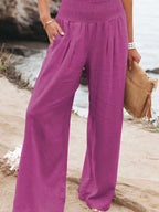 High-Waist Tailored Linen Trousers
