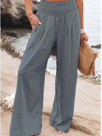 High-Waist Tailored Linen Trousers
