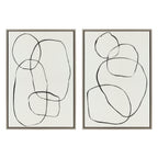 Sylvie Going in Circles Framed Textured Canvas Set by Teju Reval of SnazzyHues