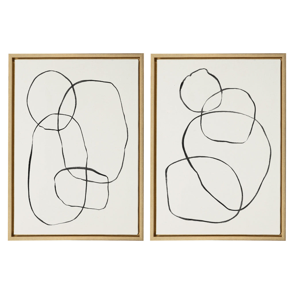 Sylvie Going in Circles Framed Textured Canvas Set by Teju Reval of SnazzyHues