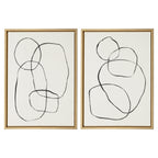 Sylvie Going in Circles Framed Textured Canvas Set by Teju Reval of SnazzyHues