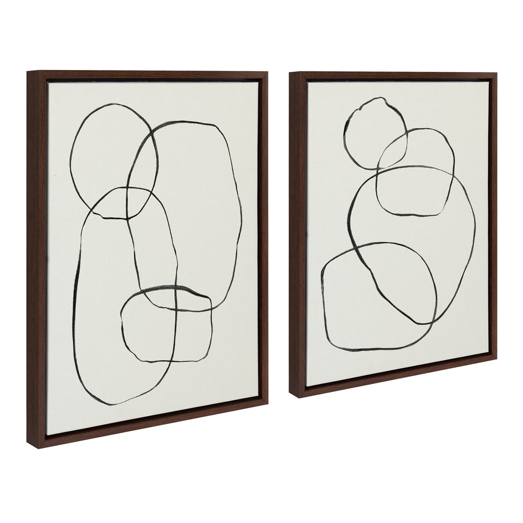 Sylvie Going in Circles Framed Textured Canvas Set by Teju Reval of SnazzyHues