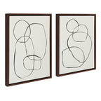 Sylvie Going in Circles Framed Textured Canvas Set by Teju Reval of SnazzyHues