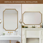 30 X 40 Inch Wall Mirror With Antique Gold Beaded Frame