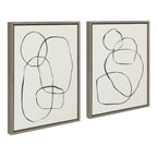 Sylvie Going in Circles Framed Textured Canvas Set by Teju Reval of SnazzyHues