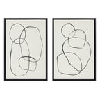 Sylvie Going in Circles Framed Textured Canvas Set by Teju Reval of SnazzyHues