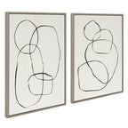 Sylvie Going in Circles Framed Textured Canvas Set by Teju Reval of SnazzyHues