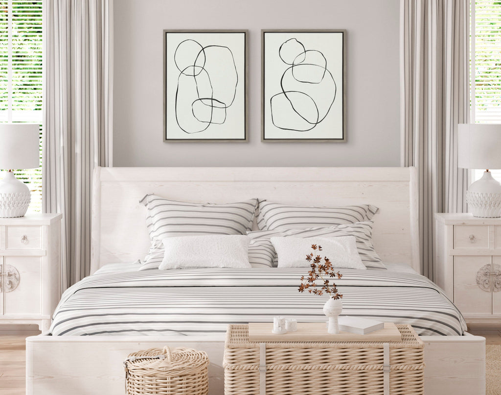 Sylvie Going in Circles Framed Textured Canvas Set by Teju Reval of SnazzyHues