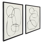 Sylvie Going in Circles Framed Textured Canvas Set by Teju Reval of SnazzyHues