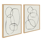 Sylvie Going in Circles Framed Textured Canvas Set by Teju Reval of SnazzyHues