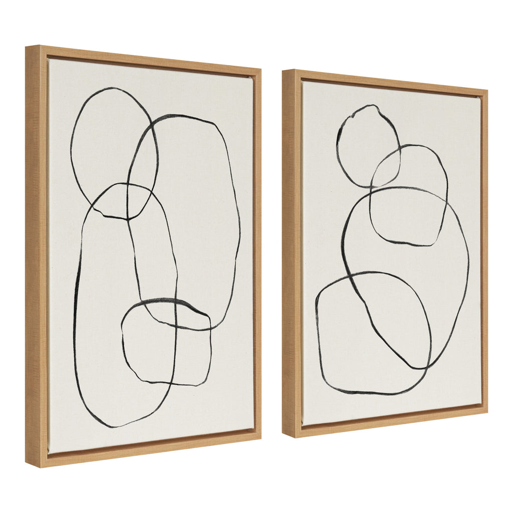 Sylvie Going in Circles Framed Textured Canvas Set by Teju Reval of SnazzyHues