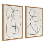 Sylvie Going in Circles Framed Textured Canvas Set by Teju Reval of SnazzyHues
